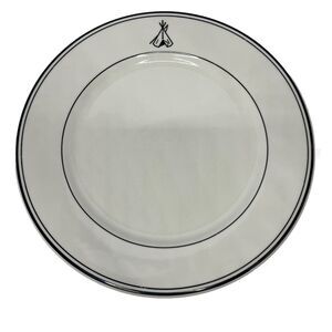 Pendleton Grand Lodge Dinner Plate 10.5” White & Black Teepee Home Collection